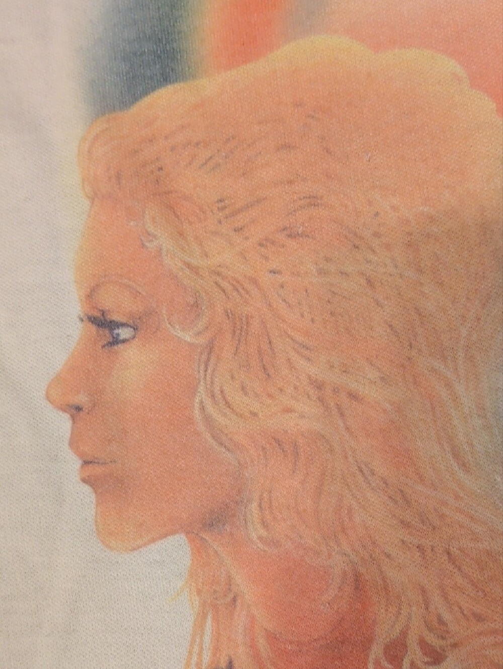 1979 Vintage Cream Ringer Hawaii Tee w Sunset & Shoreline Graphic Soft T Shirt - Picture 5 of 7